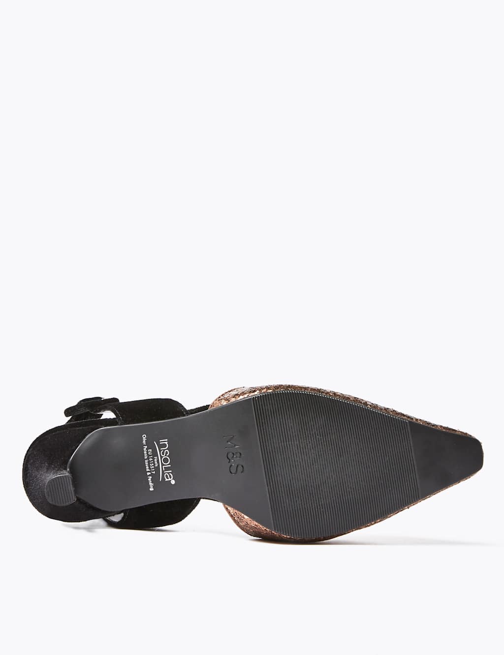 Glitter Kitten Heel Slingback Court Shoes M&S Collection M&S