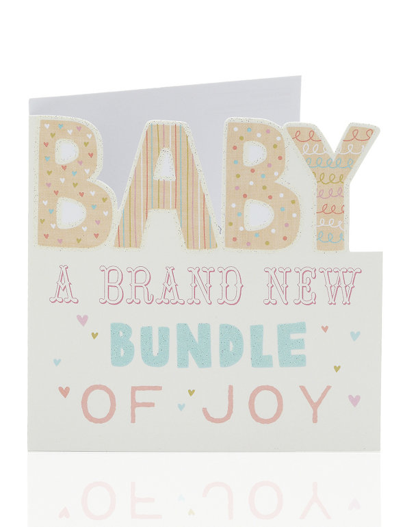 Glitter Lettering Baby Card Image 1 of 2