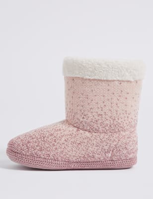 glitter slipper boots