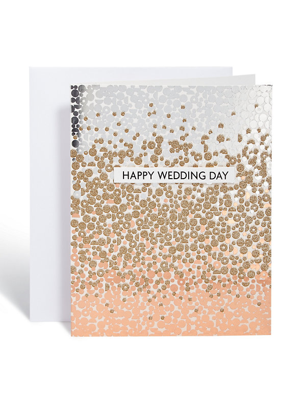 Glitter Ombre Wedding Day Card Image 1 of 2