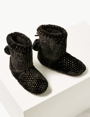 glitter slipper boots