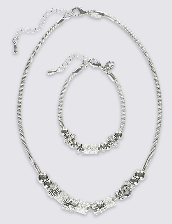 Glitter Stack Necklace & Bracelet Set Image 1 of 1