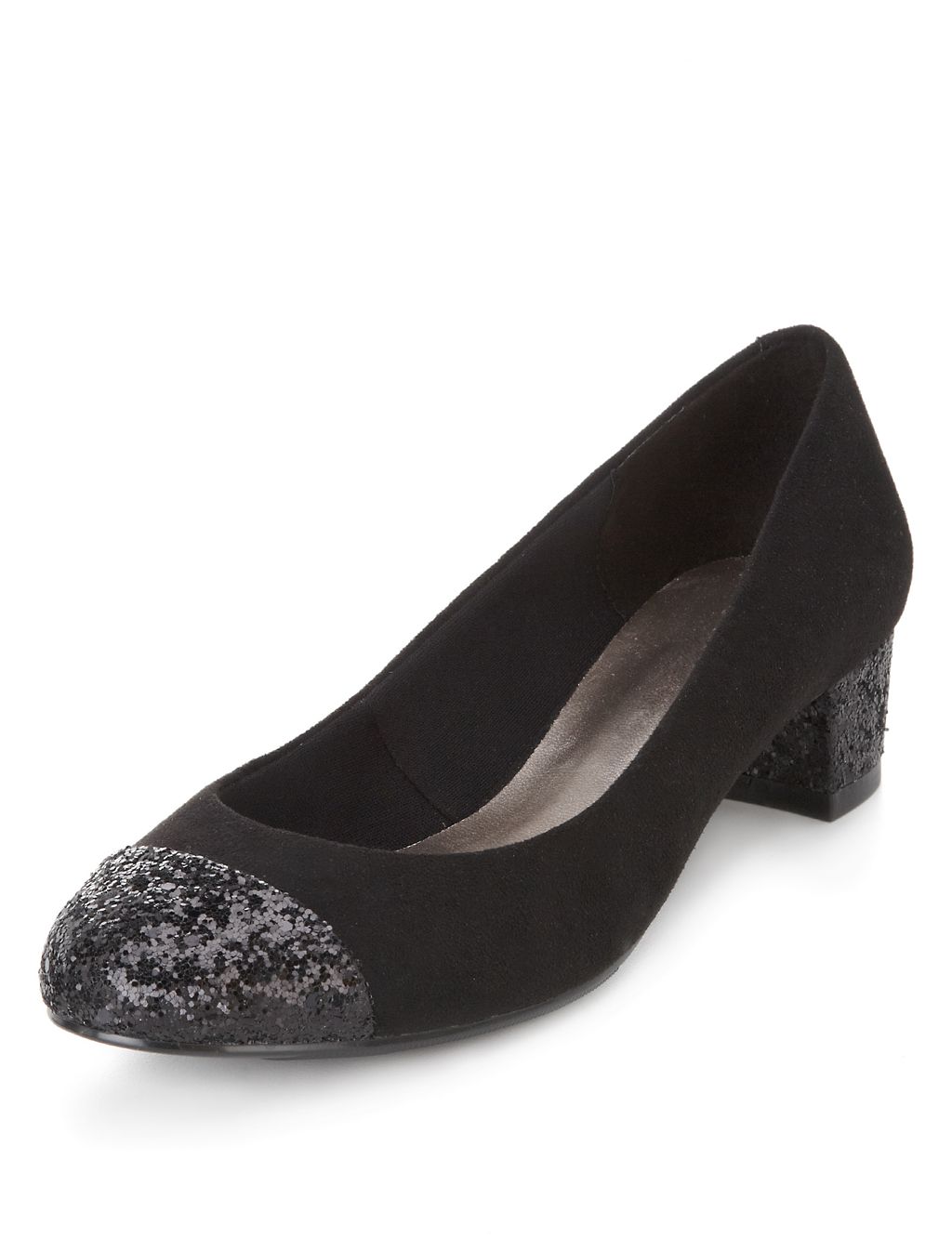 Glitter Toe Cap Court Shoes with Insolia Flex® 3 of 3