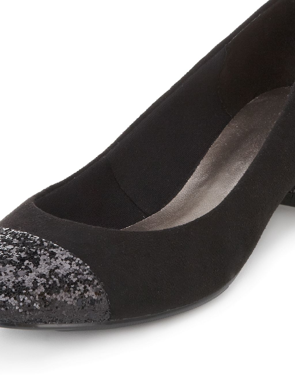 Glitter Toe Cap Court Shoes with Insolia Flex® 2 of 3
