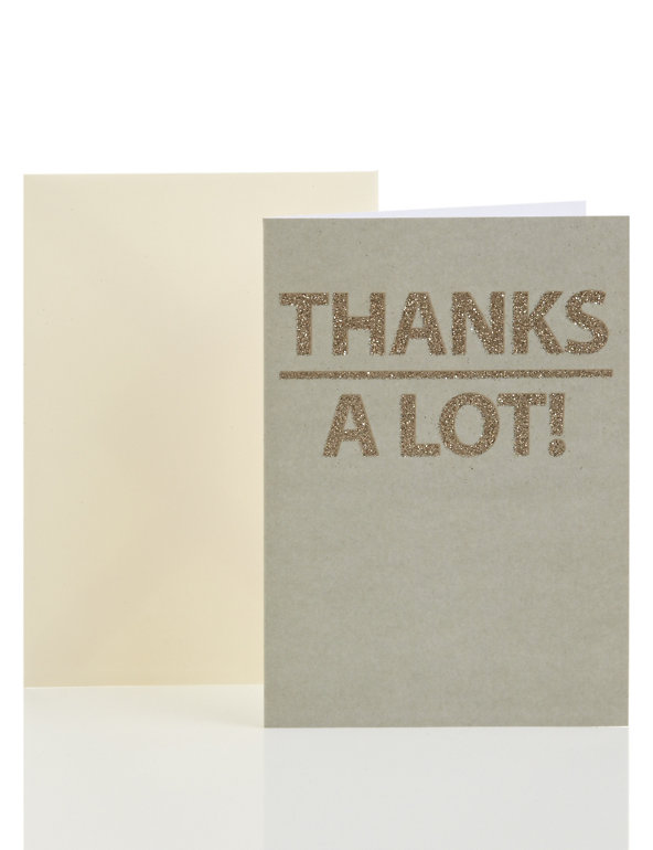 Glittered Lettering Thank You Card Image 1 of 2