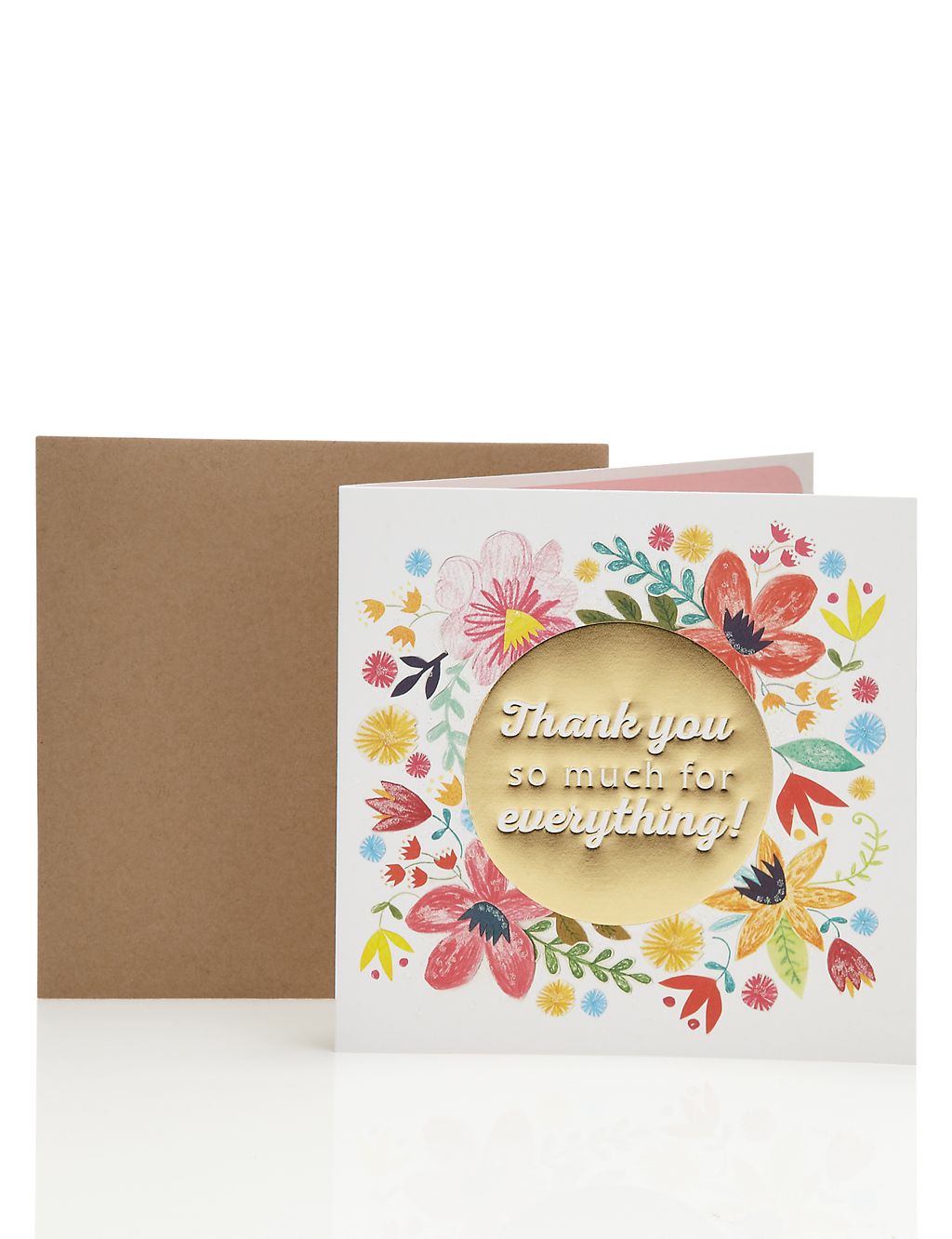 Glittery Floral Contemporary Thank You Card 3 of 3