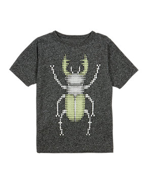 Glow In The Dark Fluro Bug Print T-Shirt (1-7 Years) Image 2 of 3