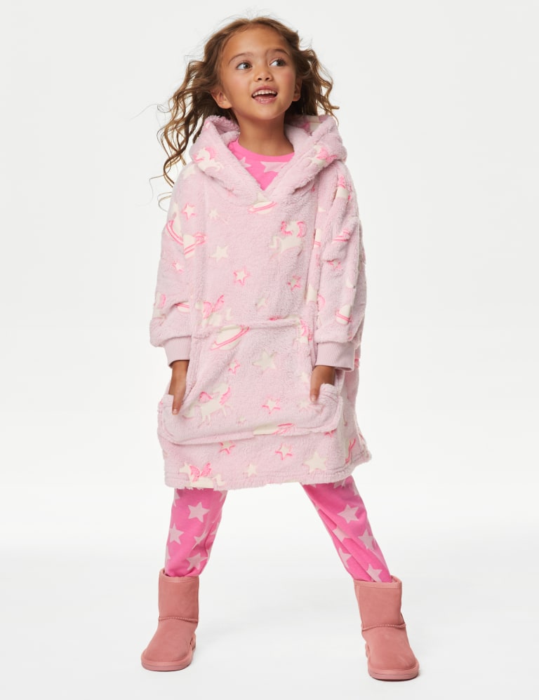 Glow in the Dark Fleece Unicorn Oversized Hoodie (3-8 Yrs) | Mu0026S Collection  | Mu0026S