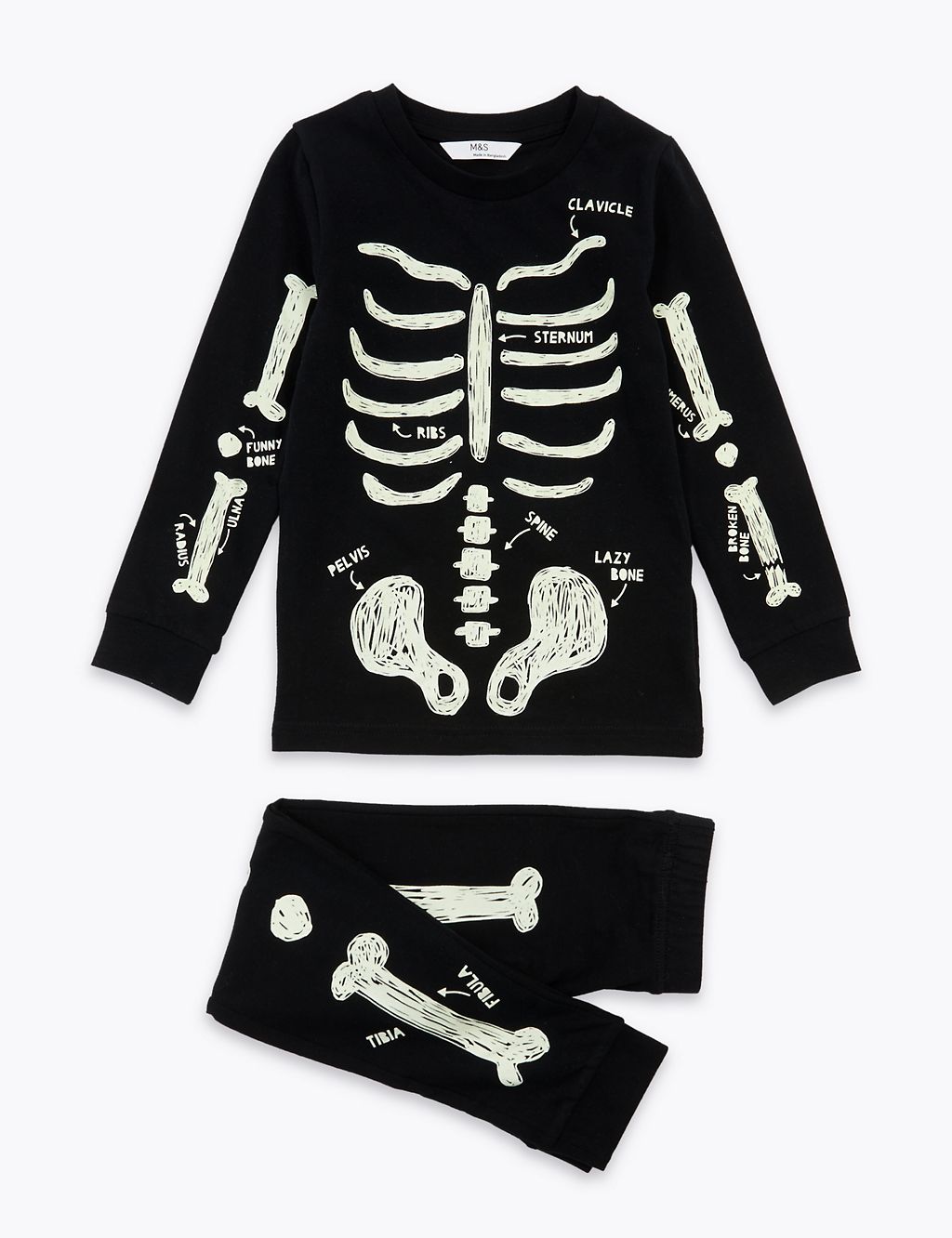 Glow in the Dark Skeleton Pyjama Set (1-7 Yrs) 1 of 4