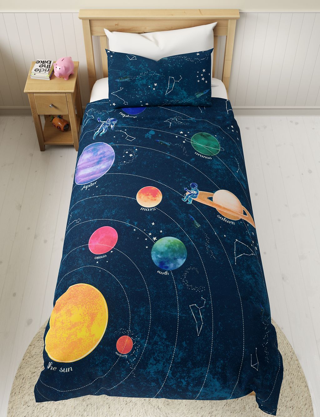 Glow in the Dark Space Bedding Set 4 of 6