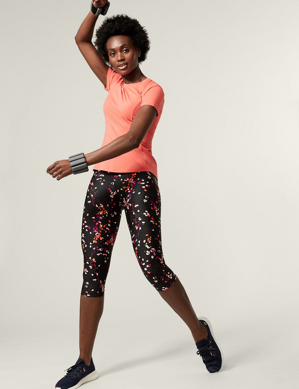 Go Move Printed Cropped Gym Leggings | Goodmove | M&S