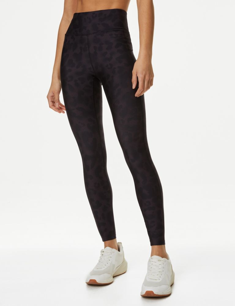 Nike® One Dri-Fit High Rise Leggings Womens Small S Black Grey Leopard  Print NEW 