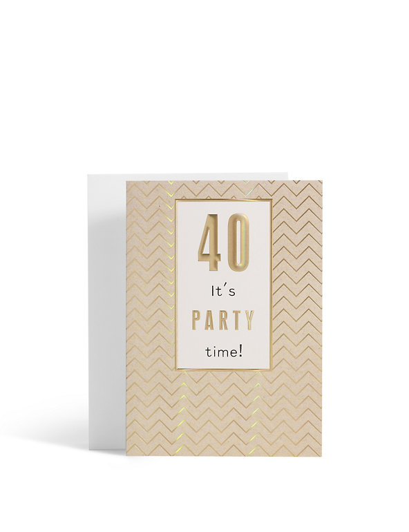 Gold 40th Birthday Card Image 1 of 2