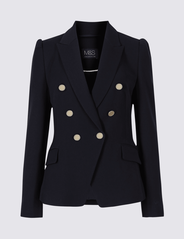 Ladies black blazer gold buttons cheap