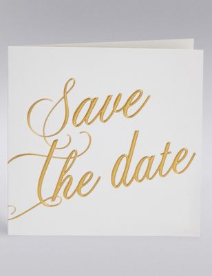 Gold Calligraphy Wedding Save The Date Cards Image 2 of 4