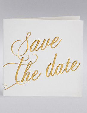 Gold Calligraphy Wedding Save The Date Cards Image 2 of 4