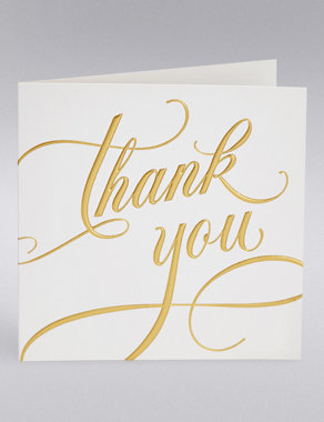 Gold Calligraphy Wedding Thank You Cards Image 2 of 3