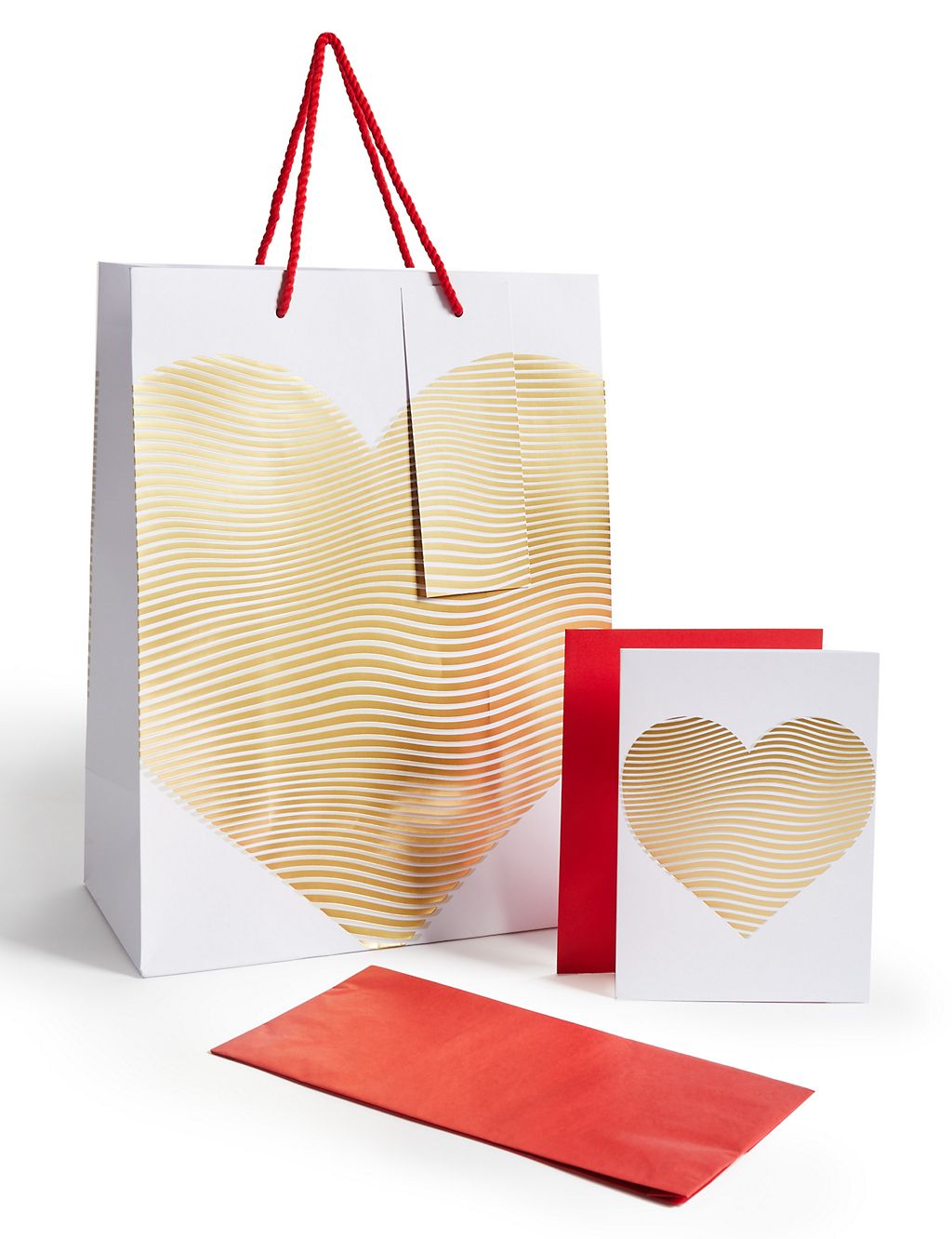 Gold Foil Heart Card with Gift Bag & Tissue 3 of 3