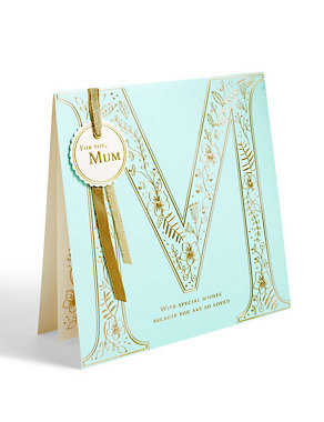 Gold Foil M for Mum Card Image 2 of 5