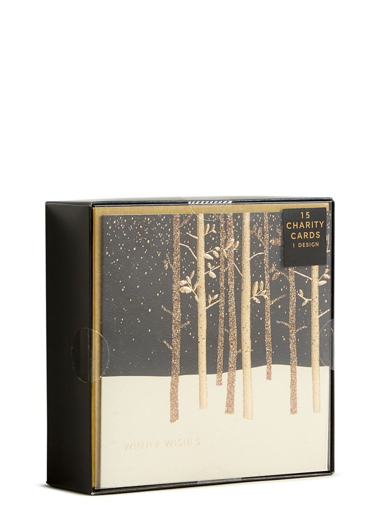 Gold Forest Christmas Charity Cards Pack of 15 4 of 4