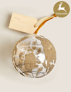 Gold Glass Luxury Globe Bauble Image 2 of 5
