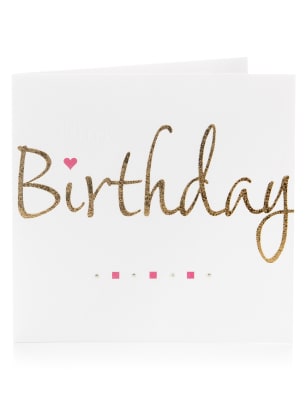 Gold Glitter Birthday Card for Her M&S