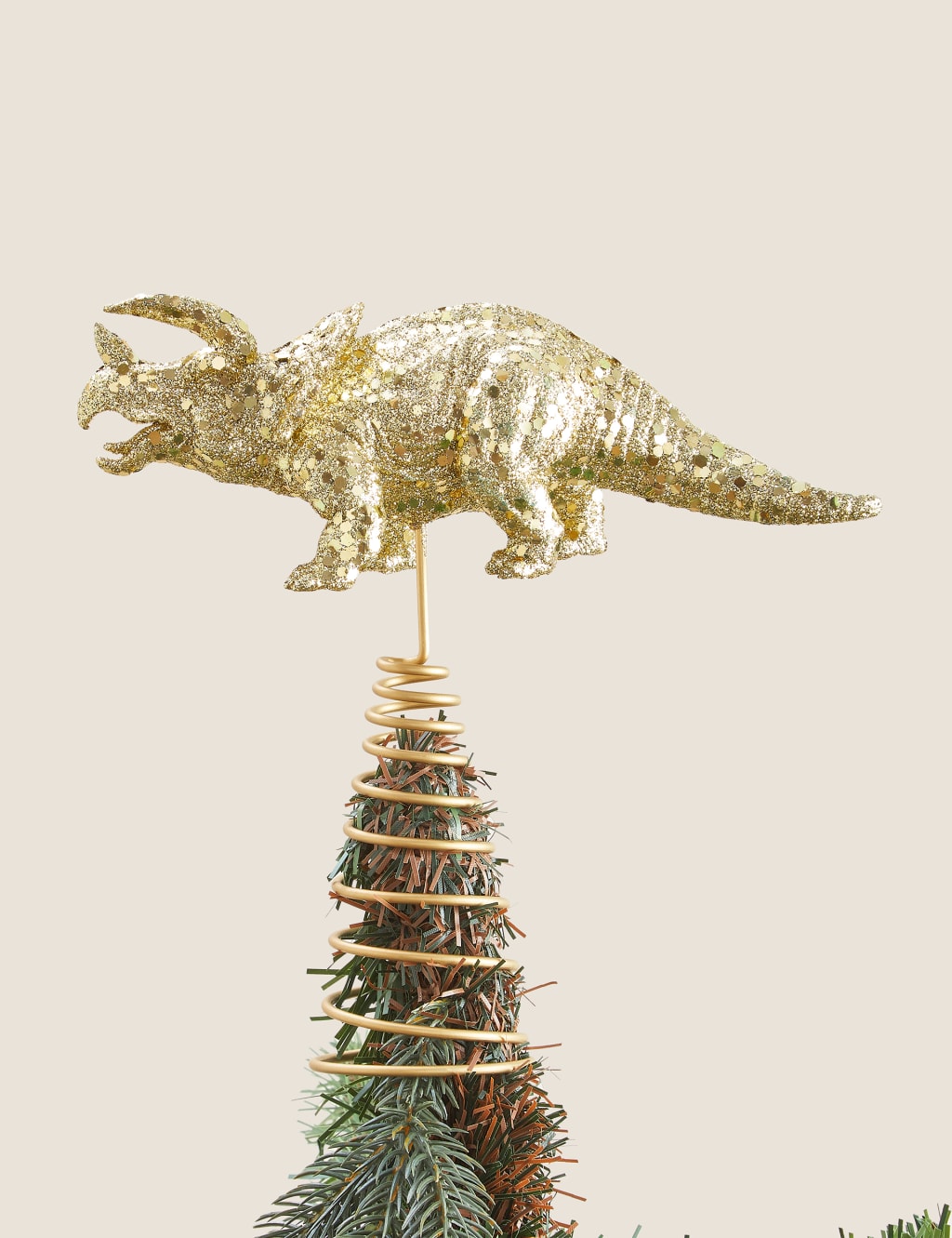 Gold Glitter Dinosaur Tree Topper M&S