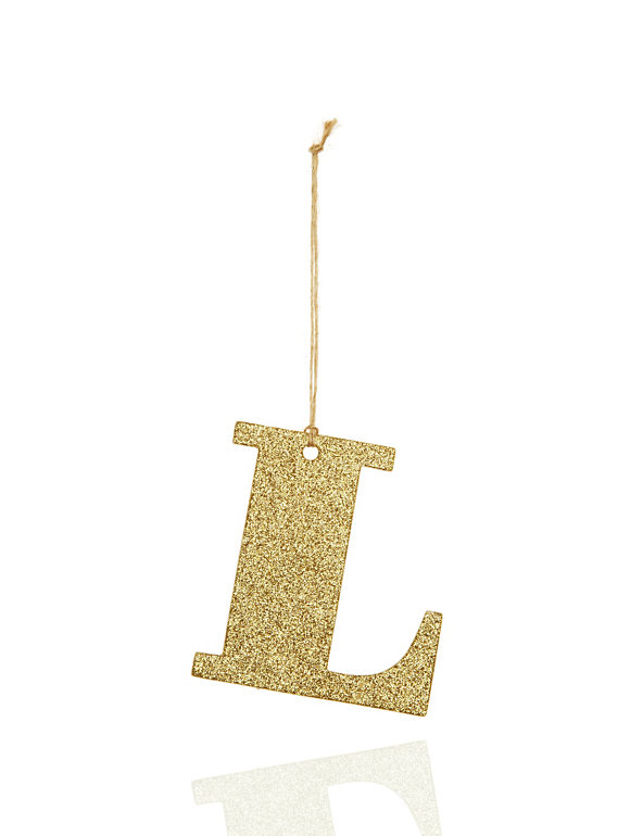 Gold Glitter L Letter Image 1 of 1