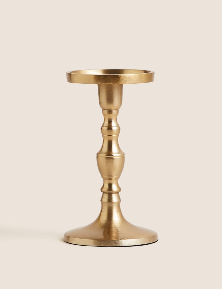 Gold Metal Pillar Candle Holder 2 of 8