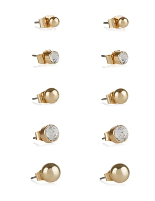 Gold Plated Assorted Stud Earrings Set M&S Collection M&S