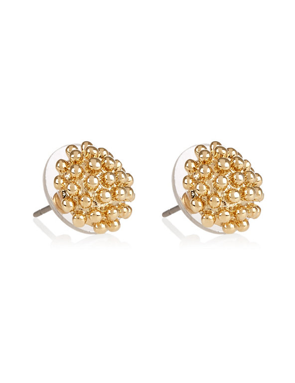 Gold Plated Bobble Stud Earrings Image 1 of 2