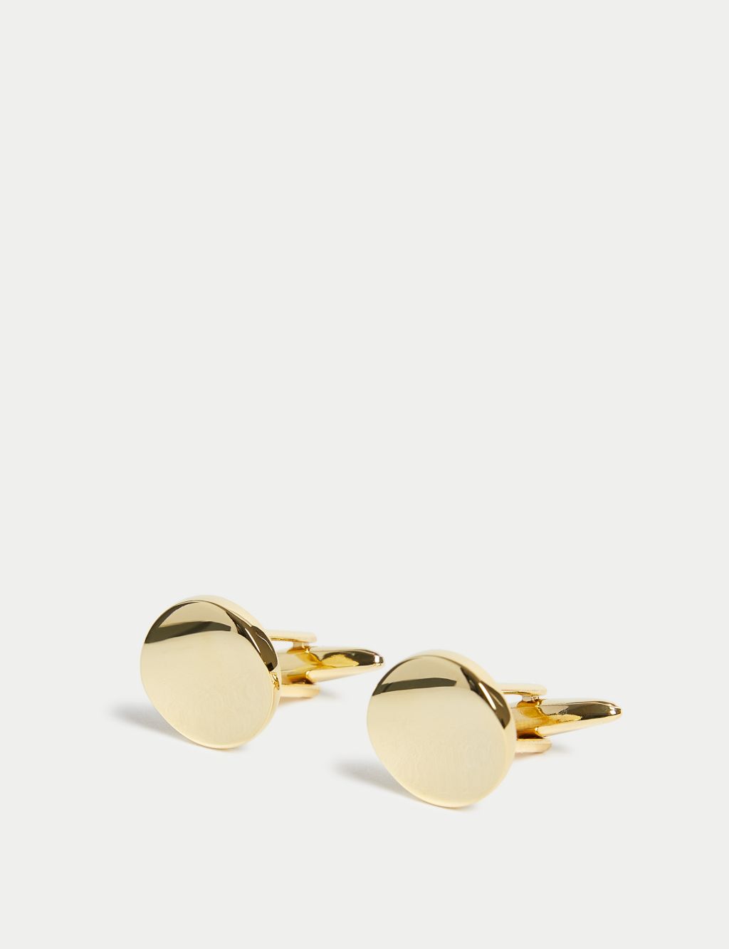 Gold Plated Circle Cufflinks 2 of 2