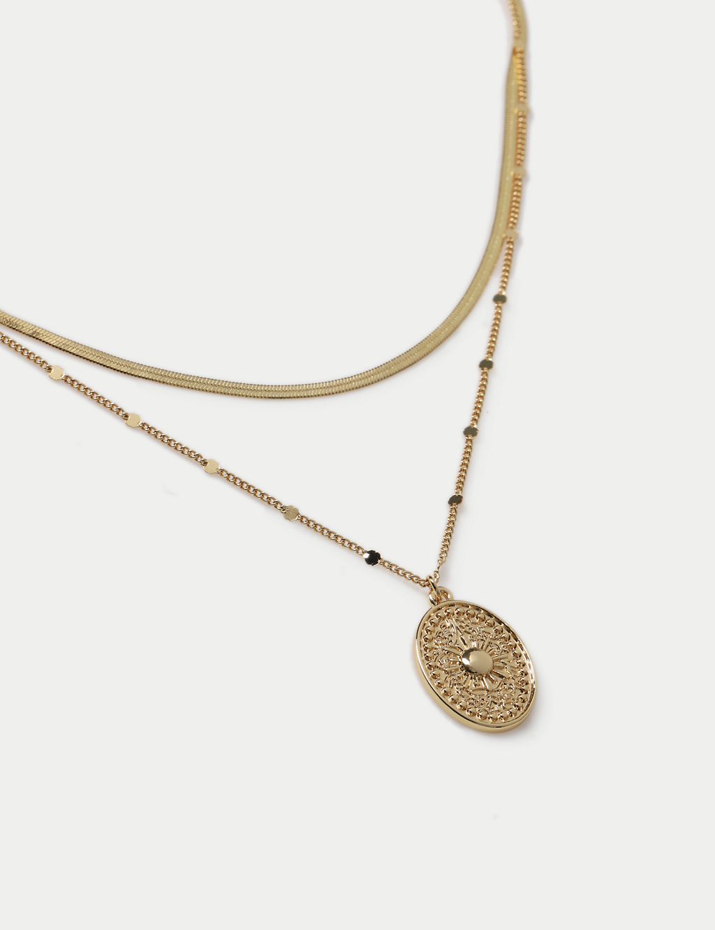 Gold Plated Coin Multirow Necklace 2 of 2