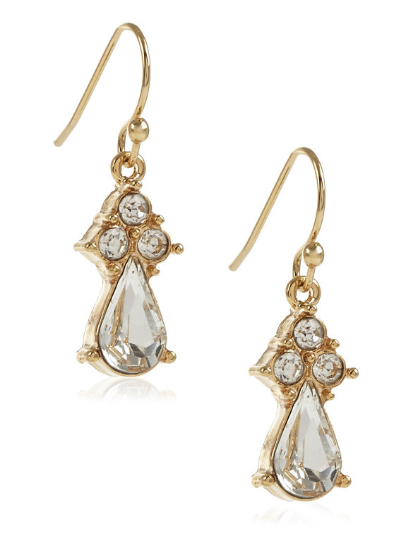 Gold Plated Crystal Drop Earrings Image 1 of 1