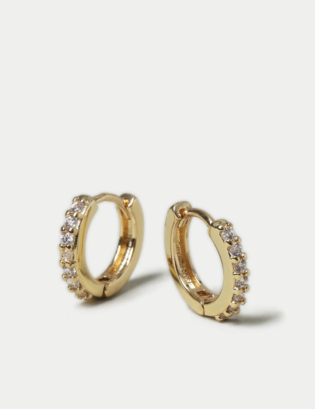 Gold Plated Crystal Hoop Earrings 2 of 2