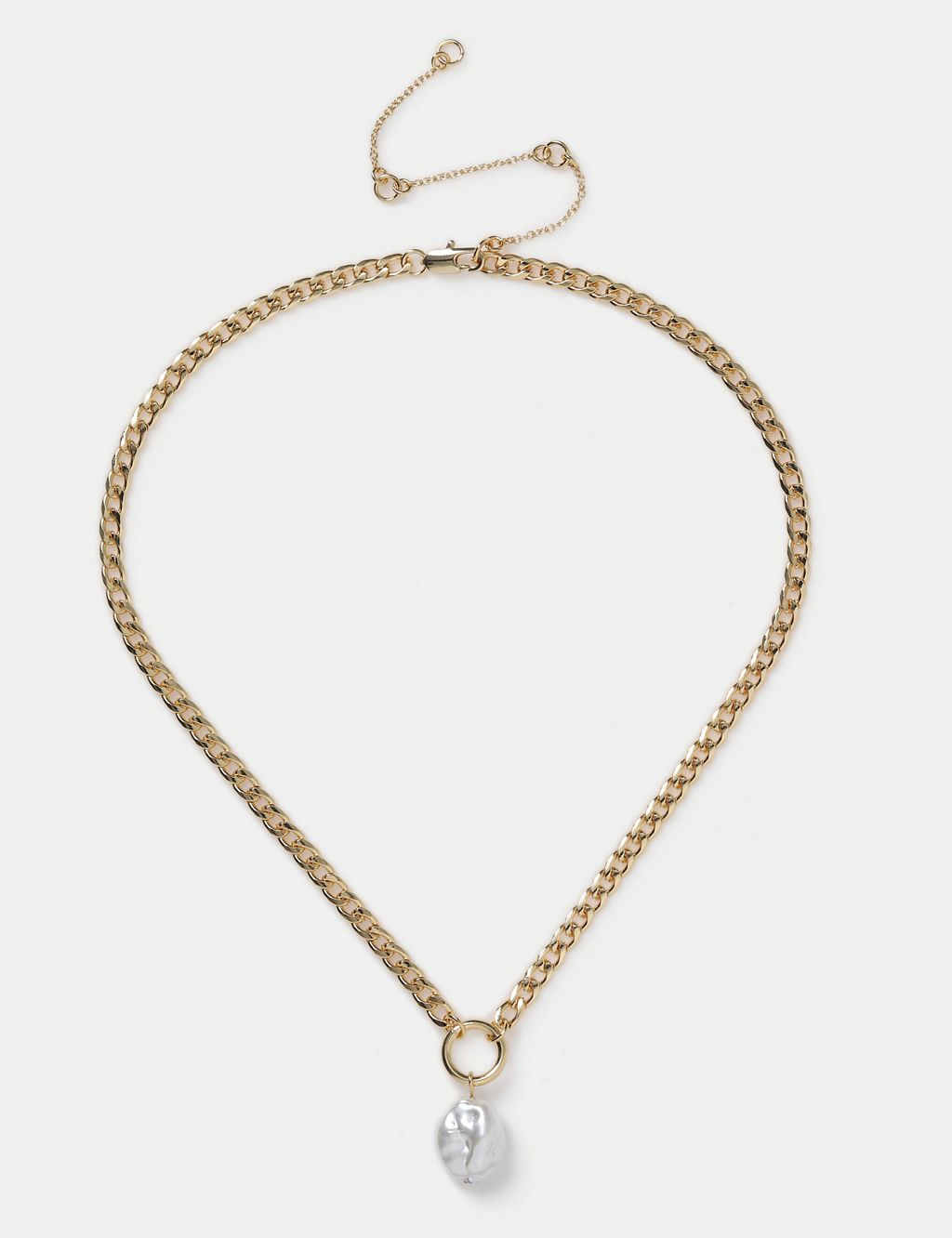 Gold Plated Fresh Water Pearl Chain Necklace 3 of 3