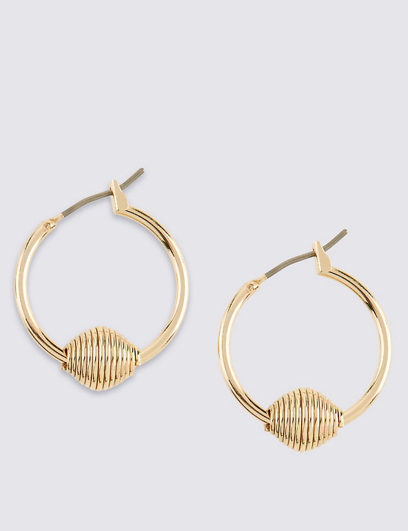 Gold Plated Knot Hoop Earrings Image 1 of 2