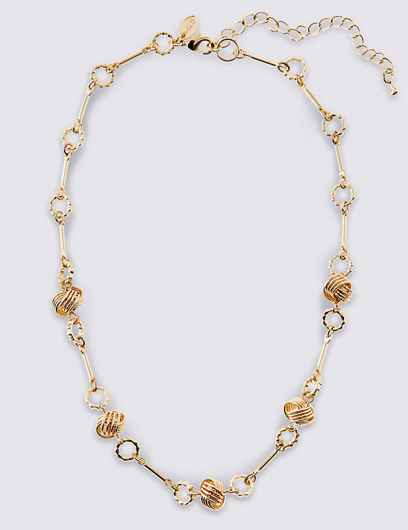 Gold Plated Multi Tex Knot Necklace Image 1 of 2