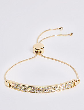 Gold Plated Pave Bar Bracelet Image 2 of 3
