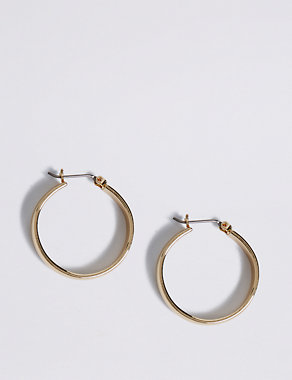 Gold Plated Simple Hoop Earrings Image 2 of 3