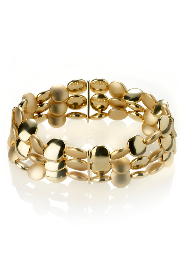 Gold Plated Slinky Nugget Stretch Bracelet Image 1 of 1