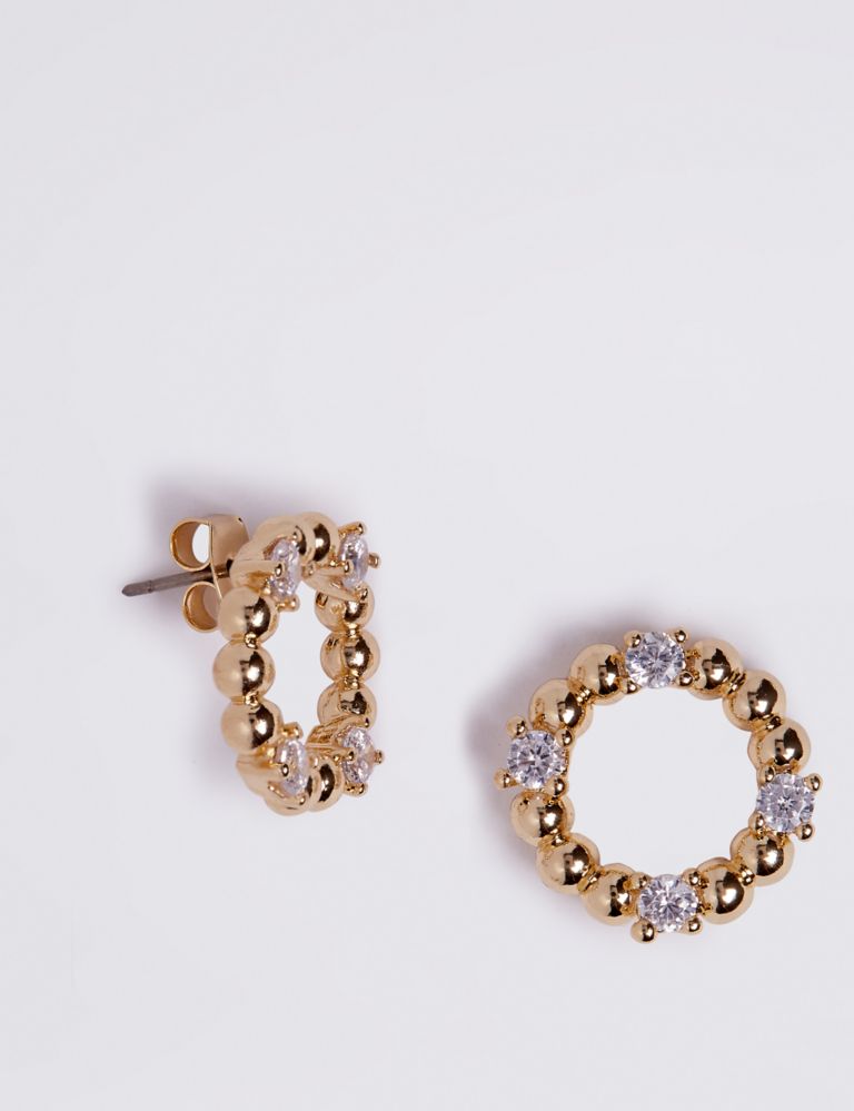 Gold Plated Sparkle Circle Earrings 1 of 1