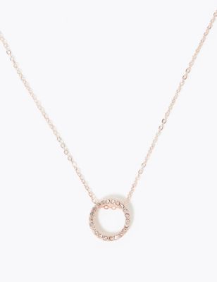 Michael Kors Rose Goldtone Crystal Open Circle Pendant Necklace In Metallic  Lyst 