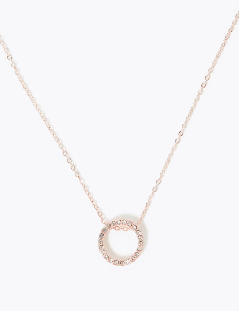 Gold Plated Sparkle Circle Necklace 1 of 3
