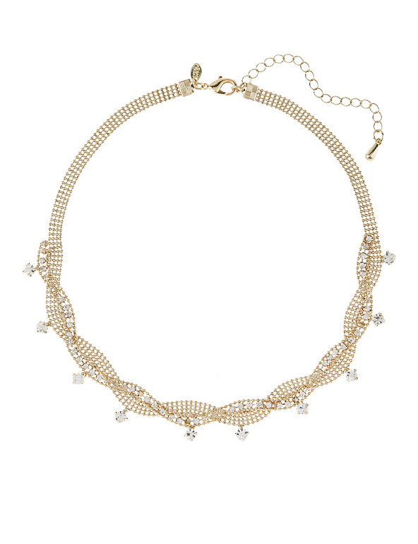 Gold Plated Sparkle Twist Necklace Image 1 of 2