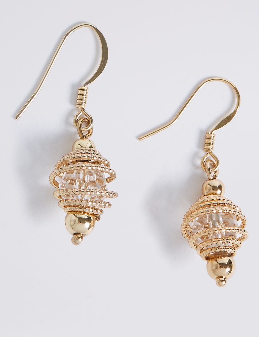 Gold Plated Spiral Cage Drop Earrings 2 of 2