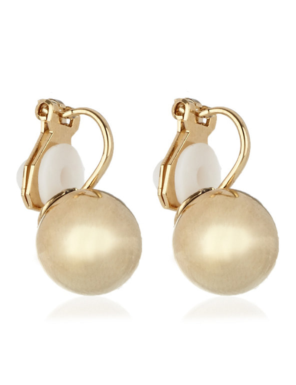 Gold Plated Teardrop Clip-On Earrings Image 1 of 2