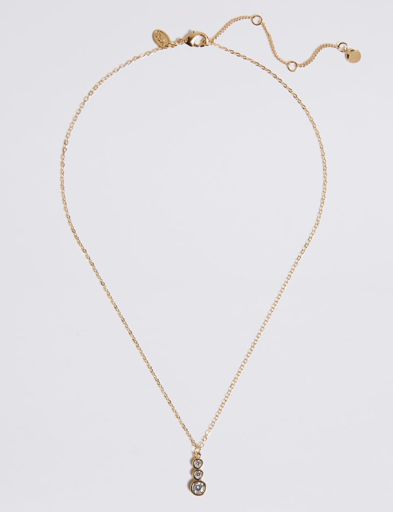 Gold Plated Triple Stone Necklace 1 of 1
