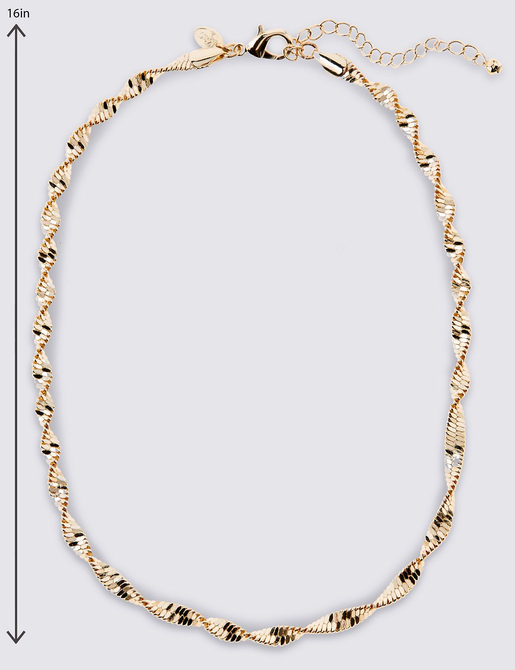 Gold Plated Twist Sparkle Rope Necklace 2 of 3