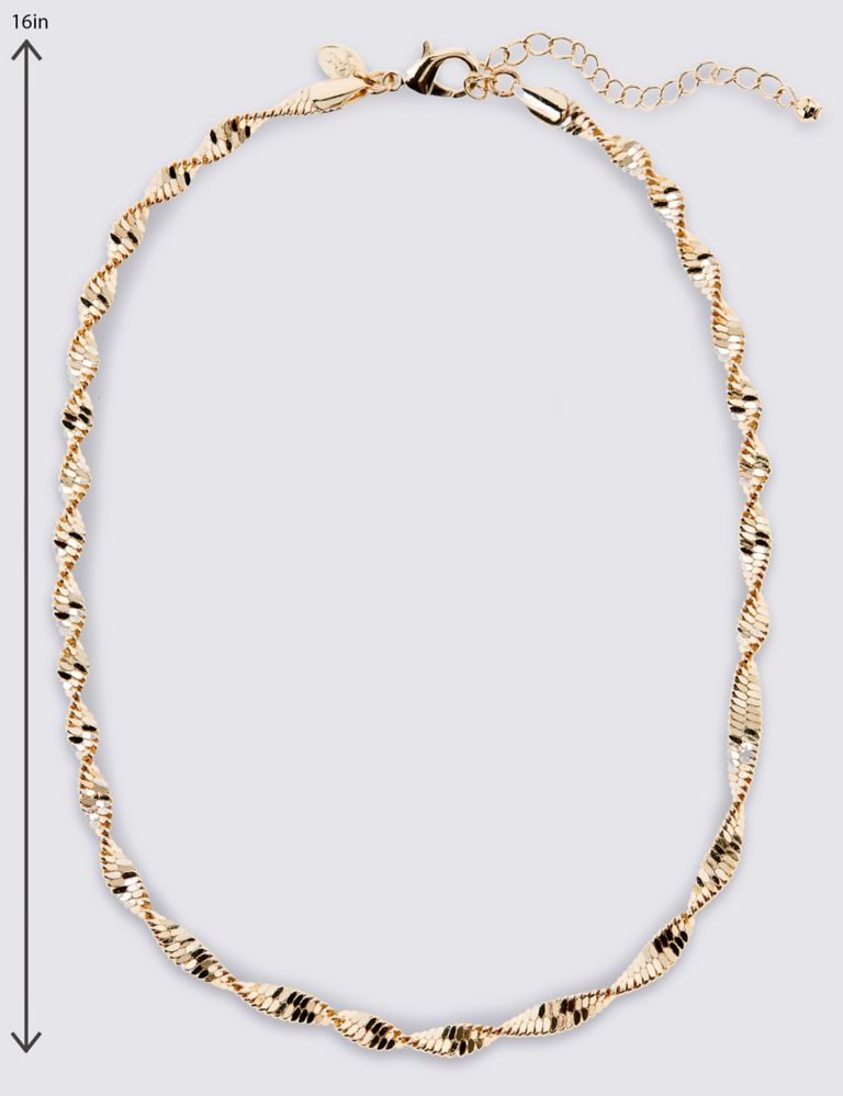Gold Plated Twist Sparkle Rope Necklace 3 of 3